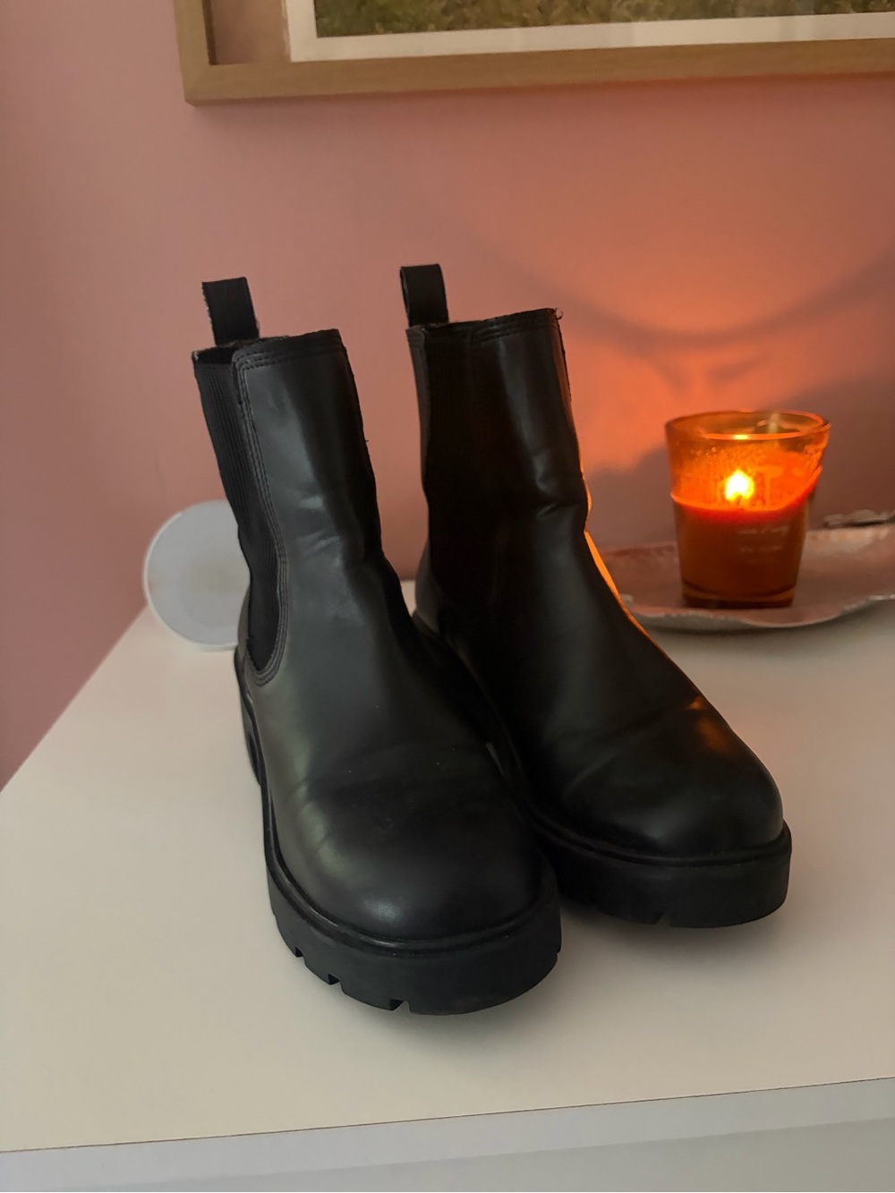 Steve Madden Black Platform Chelsea Ankle Boots